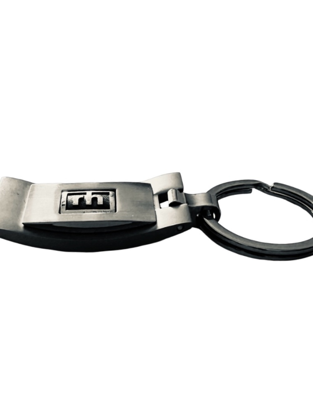RESTORATION HARDWARE Silver-tone Metal Keychain 3.5” Embossed RH Monogram - Picture 4 of 4